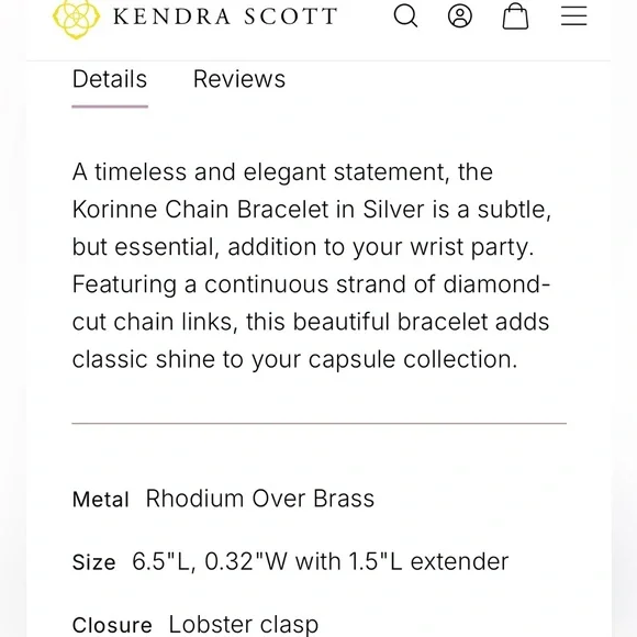 🔥🆕 Kendra Scott Korinne Silver Chain Bracelet🔥 - Picture 6 of 7